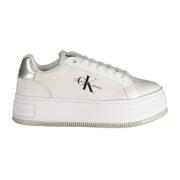 Calvin Klein Sportiga vita sneakers med 5 cm kilklack White, Dam