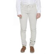 Gant Beige Dambyxor, Slim Ben, Logo Beige, Dam