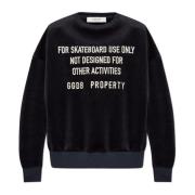 Golden Goose Velour Sweatshirt med logotyp Black, Herr