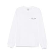 Agolde Vit Crew Neck Sweater med Logo White, Herr