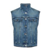 Alaïa Denim vest Blue, Dam