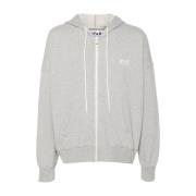 Golden Goose Grå Hoodie Tröja Jersey Melange Dragkedja Gray, Herr