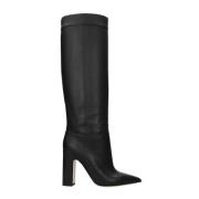 Valentino Rockstud Pointed Toe Knee High Boots Black, Dam