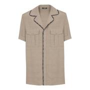 Balmain Cupro pyjamas skjorta med fickor Brown, Herr