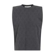 Golden Goose Grå Rhombus Mönster Bomull T-shirt Gray, Dam