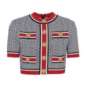 Balmain Svart Monogram Top Damkläder Multicolor, Dam