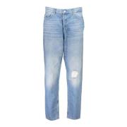 Calvin Klein Denim Mom Jeans, Ljusblå, Sliten Blue, Dam