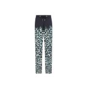 Roberto Cavalli Sicily-Print Track Pants med Animalier Patchwork Multi...