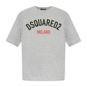 Dsquared2 Tryckt T-shirt Gray, Herr