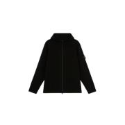 Stone Island Huvad ull korgstickad kofta Black, Herr