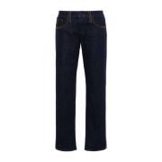 Miu Miu Blå Piped-Trim Denim Jeans Blue, Dam