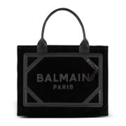 Balmain Liten mocka B-Army tote väska Black, Dam