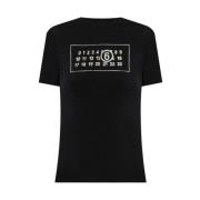 MM6 Maison Margiela Essentiell Vit Kortärmad T-shirt Black, Dam