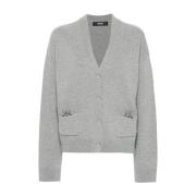 Versace Grå Cashmere Cardigan Sweater Gray, Dam