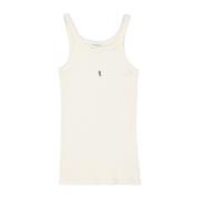 Saint Laurent Logo Tanktop för Män White, Herr