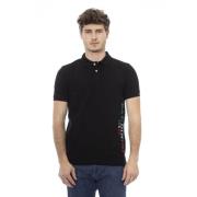 Baldinini Broderade Polotröjor Kortärmad Black, Herr