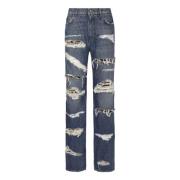 Dolce & Gabbana Rivna Wide Leg Jeans Blue, Dam