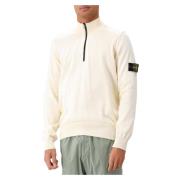 Stone Island Beige Stickad Half Zip Tröja Beige, Herr