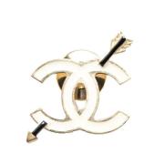 Chanel Vintage Pre-owned Metall broscher Yellow, Dam