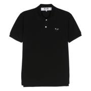 Comme des Garçons Play Svart Stickad T-shirt med Emblem Black, Herr