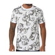 Versace Jeans Couture Blommig Tryck Bomull T-shirt White, Herr