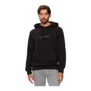 Calvin Klein Broderad logohoodie - Svart Black, Herr