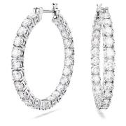 Swarovski Matrix Hoop Örhängen med klara stenar White, Dam