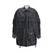 The Attico Fern Denim Jacka Black, Dam