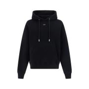 Off White Hoodie med justerbar dragsko och känguruficka Black, Herr