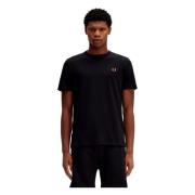 Fred Perry Svart Logo Crew Neck T-shirt Black, Herr