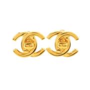 Chanel Vintage Pre-owned Metall rhngen Yellow, Dam