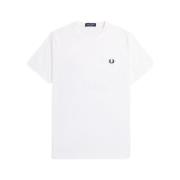 Fred Perry Vit grafisk T-shirt med Laurel-design White, Herr