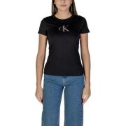 Calvin Klein Jeans Svart Bomull Dam T-shirt Vår/Sommar Black, Dam