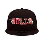 New Era Svart Bulls Blomma Logotyp Keps Black, Herr