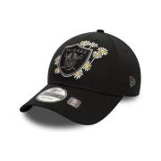 New Era Svart Raiders Blomma Ikon Keps Black, Herr