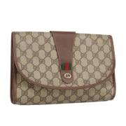 Gucci Vintage Pre-owned Laeder kuvertvskor Beige, Dam