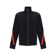 Alexander McQueen Bomullsweatshirt med dragkedja fram Black, Herr