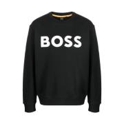 Hugo Boss Logo-print Bomullssweatshirt Black, Herr