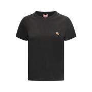 Kenzo Logo Patch Bomull T-shirt Black, Dam