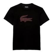 Lacoste Svart/Burgundy 3D Logo T-shirt Black, Herr