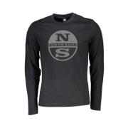 North Sails Svart Bomull Långärmad Logotyp T-shirt Black, Herr