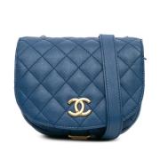 Chanel Vintage Pre-owned Laeder crossbodyvskor Blue, Dam