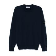 Stone Island Blå Crew Neck Pullover Tröja Blue, Herr