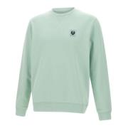 Belstaff Grön Bomullsweatshirt, Långa ärmar, Rund Hals Green, Herr