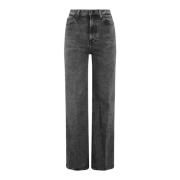 7 For All Mankind Ultra High Rise Flare Denim Jeans Blue, Dam