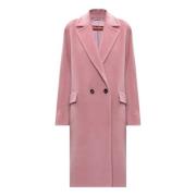 Max Mara Rosa Kappa Dubbelknäppt Långärmad Pink, Dam