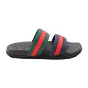 Gucci Web Stripe Slide Sandaler Multicolor, Herr