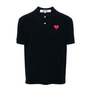 Comme des Garçons Play Hjärtmärke Polo T-shirt Svart Black, Herr