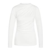 Bruuns Bazaar Draperad Blus Topp Snövit White, Dam