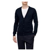 Emporio Armani Blå Ull Cardigan Sweaters Blue, Herr